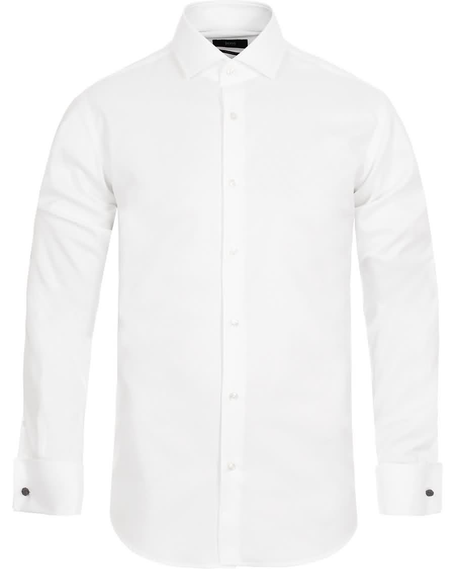 boss gardner regular fit shirt double cuff white På Salg Rabatt gahme